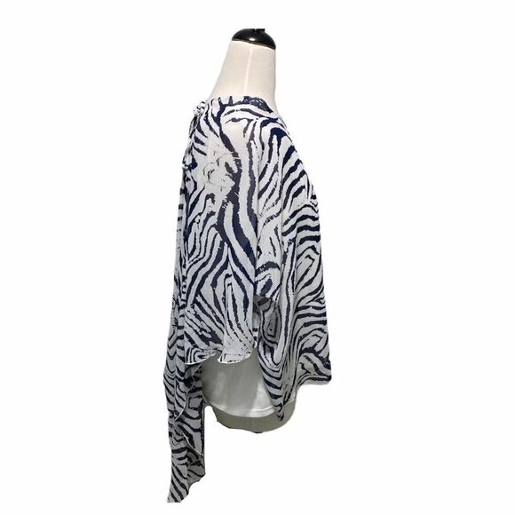Simply Noelle Wild At Heart Zebra Blouse Blue XXL - Picture 9 of 9